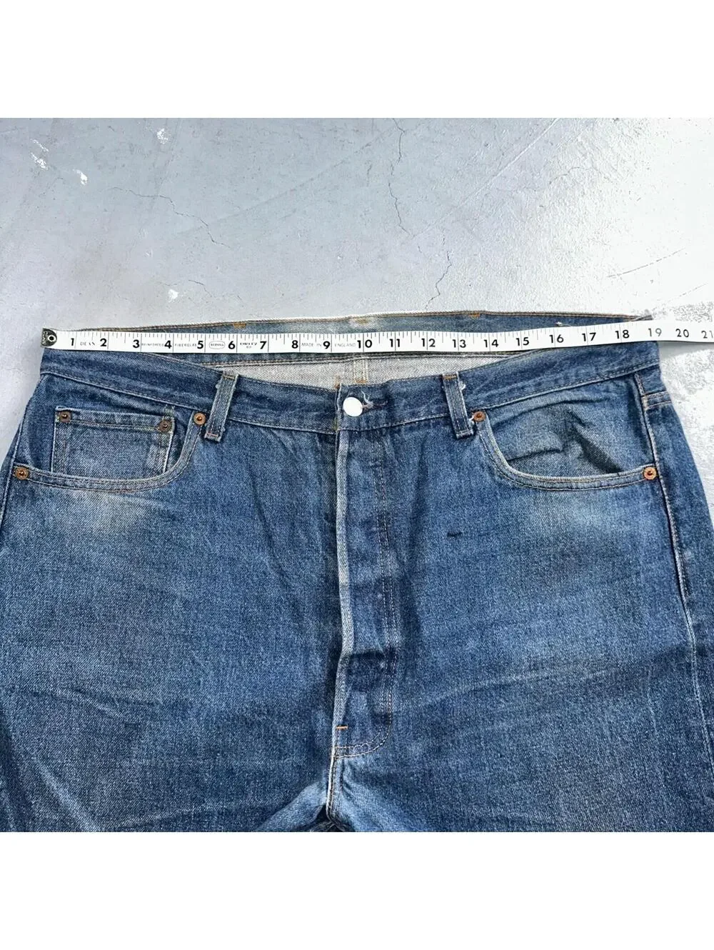 Levis 501 Vintage 80s USA XX Straight Leg Jeans Blue Light Wash 40x33 Act 38x29